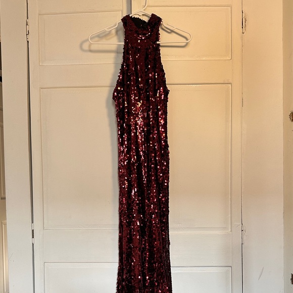 NWT Red Halter Sequin Mermaid Zara Dress - Picture 1 of 13